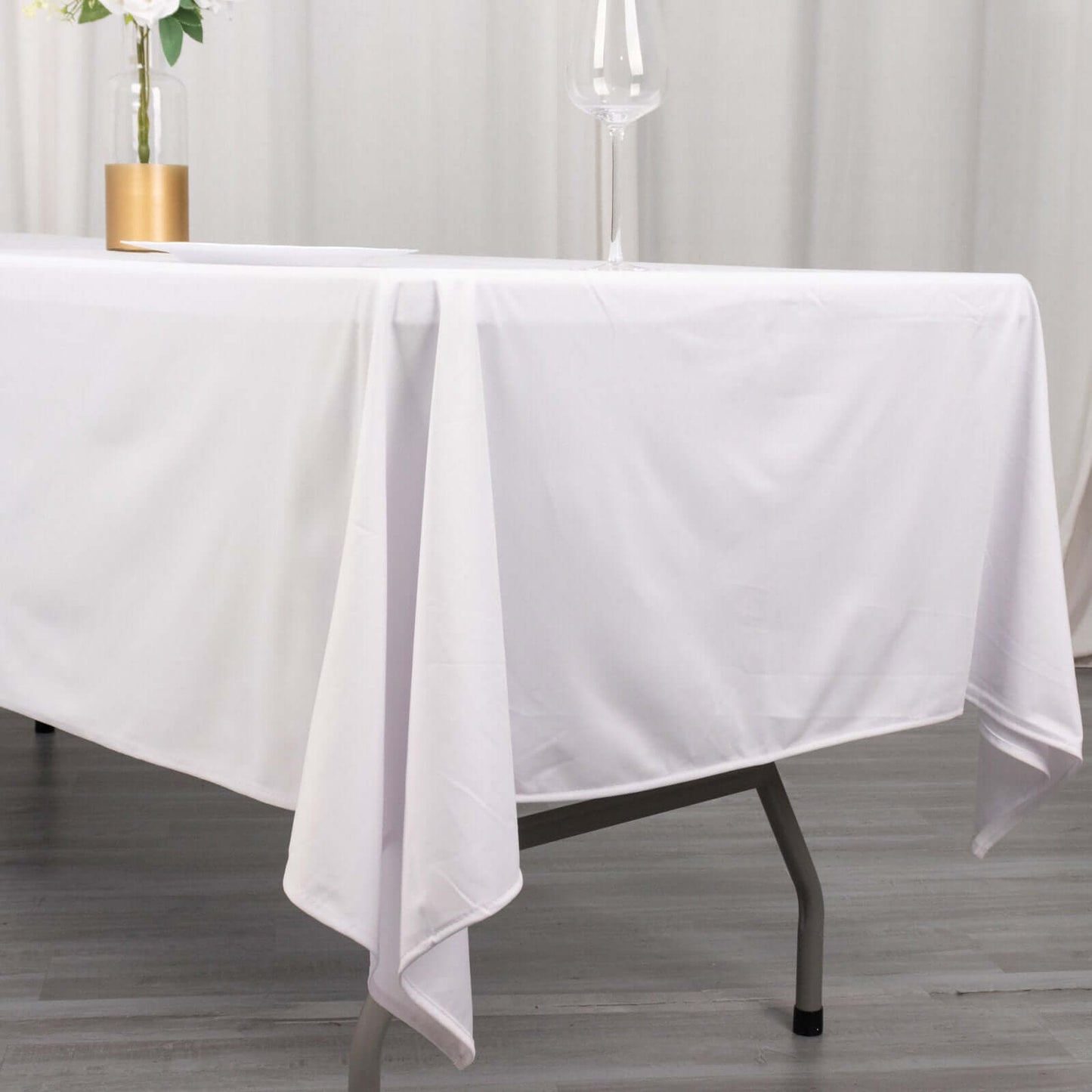Scuba Rectangular 60"x102" Tablecloth White - Wrinkle Free & Stain Resistant Table Cover for Weddings and Banquets - Bell Racket Store