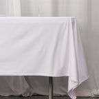 Scuba Rectangular 60"x102" Tablecloth White - Wrinkle Free & Stain Resistant Table Cover for Weddings and Banquets - Bell Racket Store