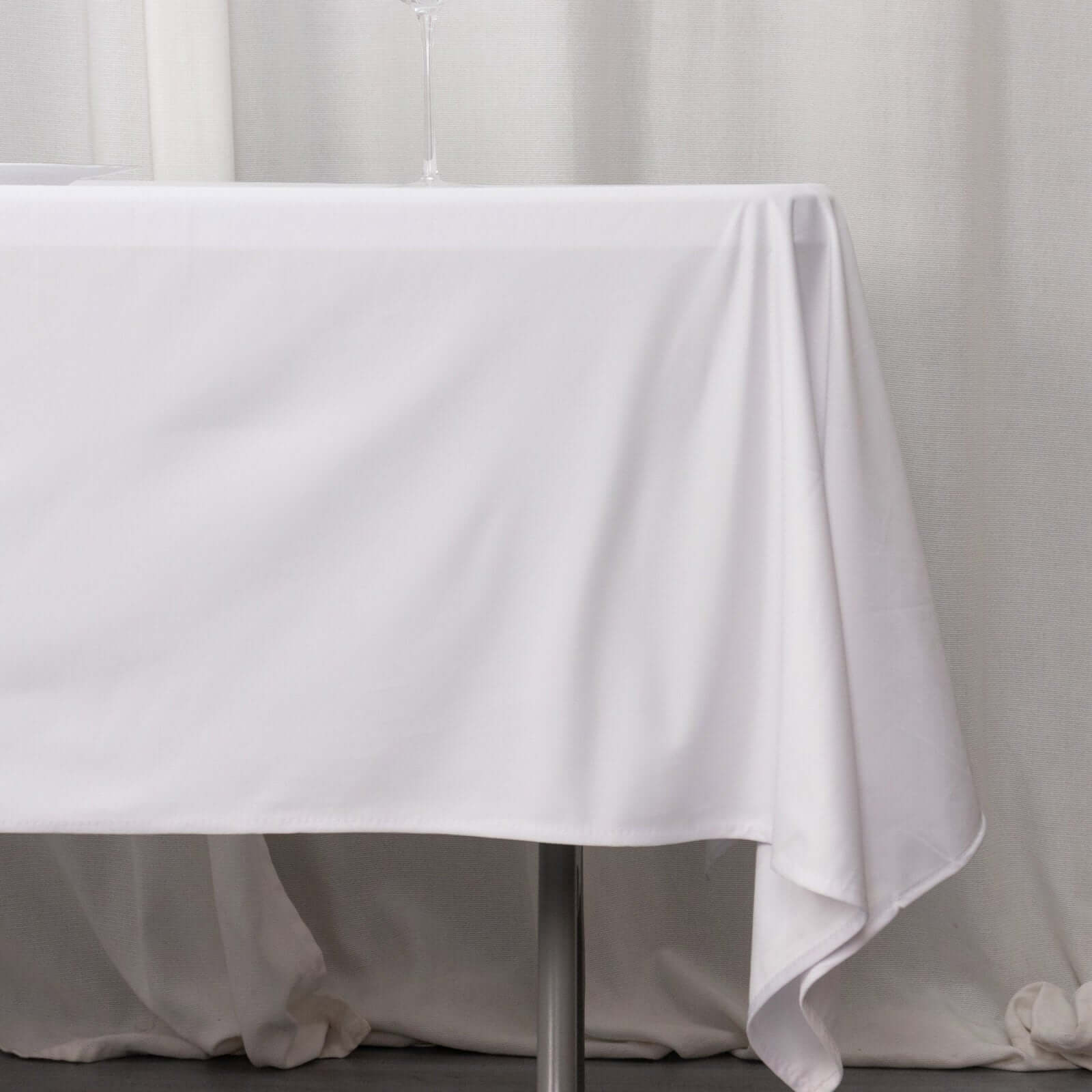 Scuba Rectangular 60"x102" Tablecloth White - Wrinkle Free & Stain Resistant Table Cover for Weddings and Banquets - Bell Racket Store