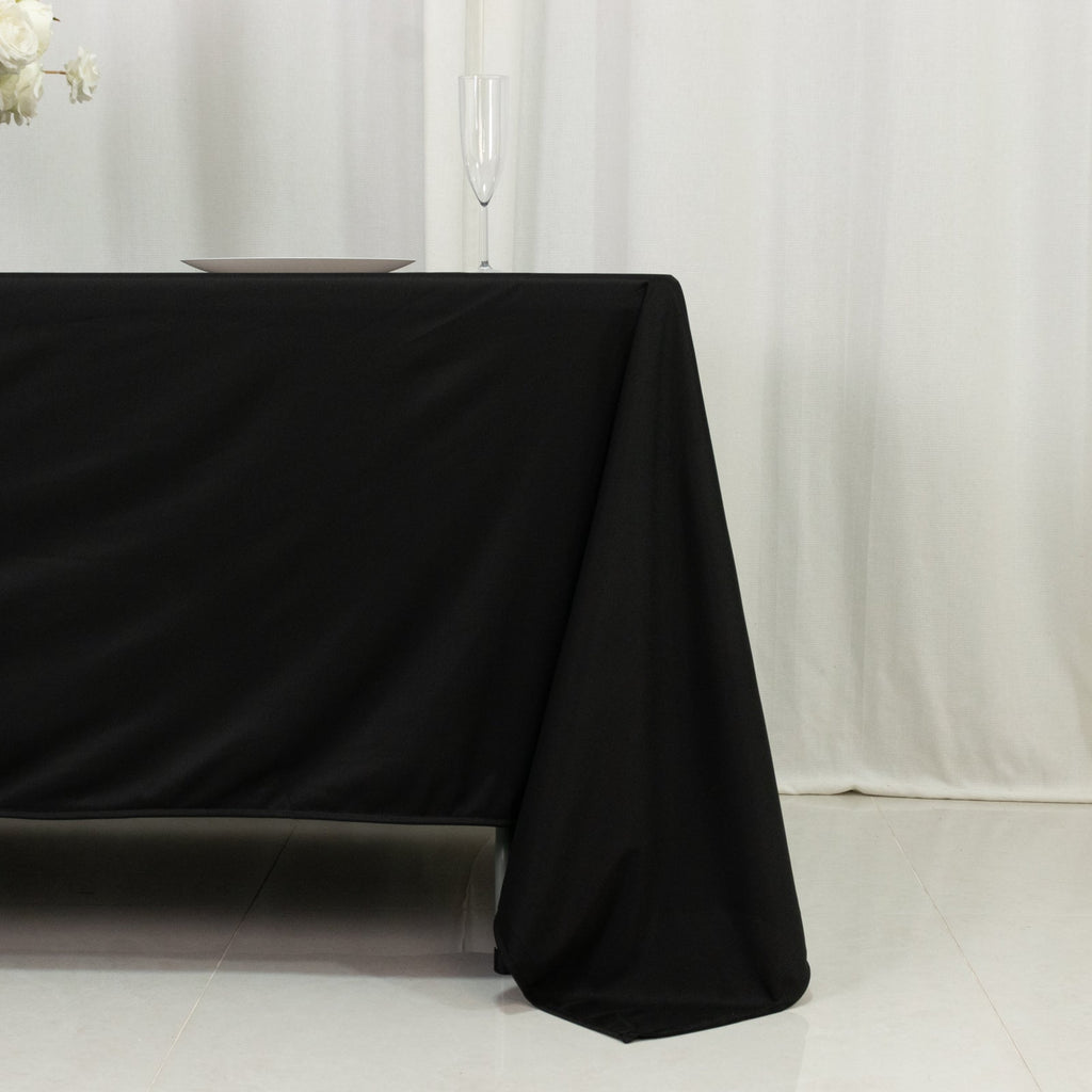 Scuba Rectangular 72"x120" Tablecloth Black - Wrinkle Free & Stain Resistant Table Cover - Bell Racket Store