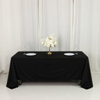 Scuba Rectangular 72"x120" Tablecloth Black - Wrinkle Free & Stain Resistant Table Cover - Bell Racket Store