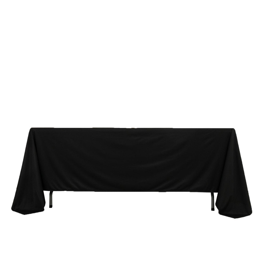 Scuba Rectangular 72"x120" Tablecloth Black - Wrinkle Free & Stain Resistant Table Cover - Bell Racket Store