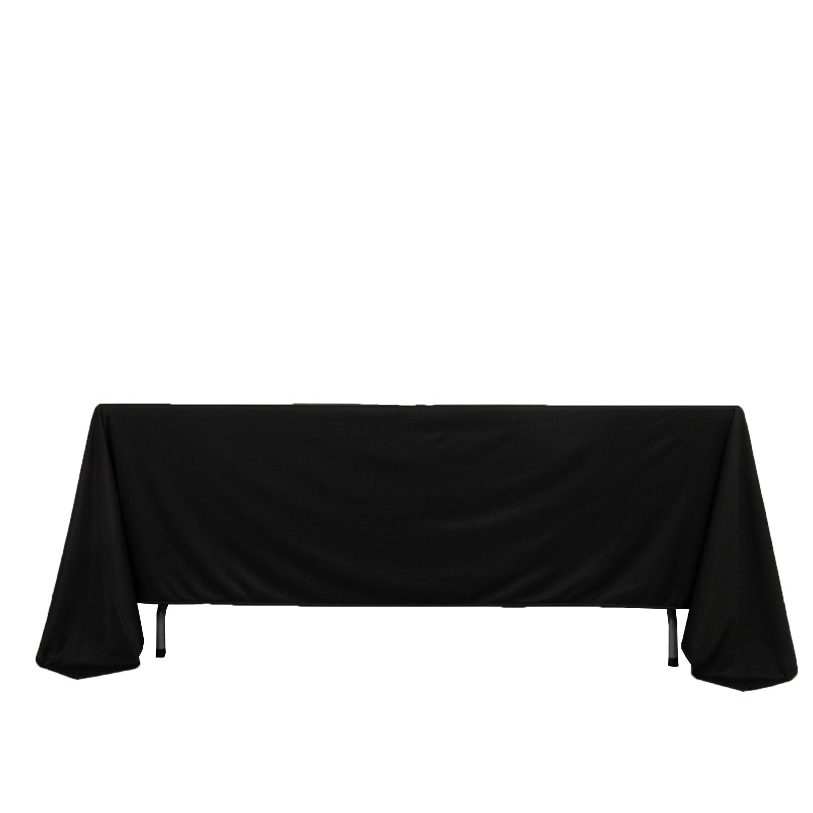Scuba Rectangular 72"x120" Tablecloth Black - Wrinkle Free & Stain Resistant Table Cover - Bell Racket Store