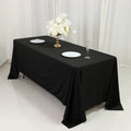 Scuba Rectangular 72"x120" Tablecloth Black - Wrinkle Free & Stain Resistant Table Cover - Bell Racket Store
