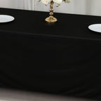 Scuba Rectangular 72"x120" Tablecloth Black - Wrinkle Free & Stain Resistant Table Cover - Bell Racket Store