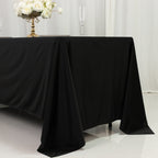 Scuba Rectangular 72"x120" Tablecloth Black - Wrinkle Free & Stain Resistant Table Cover - Bell Racket Store