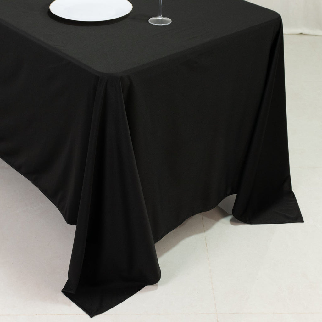 Scuba Rectangular 72"x120" Tablecloth Black - Wrinkle Free & Stain Resistant Table Cover - Bell Racket Store