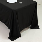 Scuba Rectangular 72"x120" Tablecloth Black - Wrinkle Free & Stain Resistant Table Cover - Bell Racket Store
