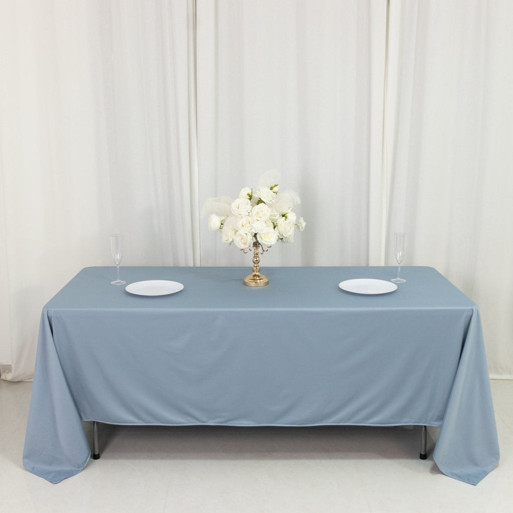 Scuba Rectangular 72"x120" Tablecloth Dusty Blue - Wrinkle Free & Stain Resistant Table Cover - Bell Racket Store