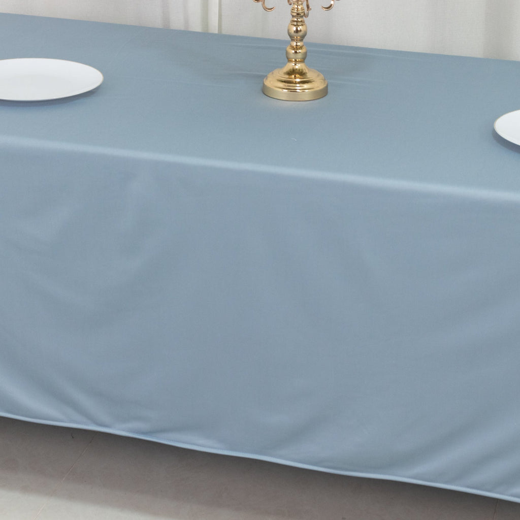 Scuba Rectangular 72"x120" Tablecloth Dusty Blue - Wrinkle Free & Stain Resistant Table Cover - Bell Racket Store