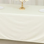 Scuba Rectangular 72"x120" Tablecloth Ivory - Wrinkle Free & Stain Resistant Table Cover - Bell Racket Store