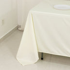 Scuba Rectangular 72"x120" Tablecloth Ivory - Wrinkle Free & Stain Resistant Table Cover - Bell Racket Store