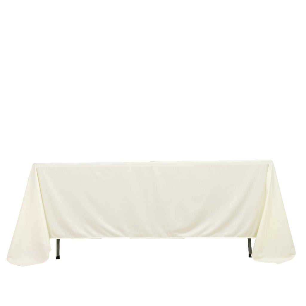 Scuba Rectangular 72"x120" Tablecloth Ivory - Wrinkle Free & Stain Resistant Table Cover - Bell Racket Store