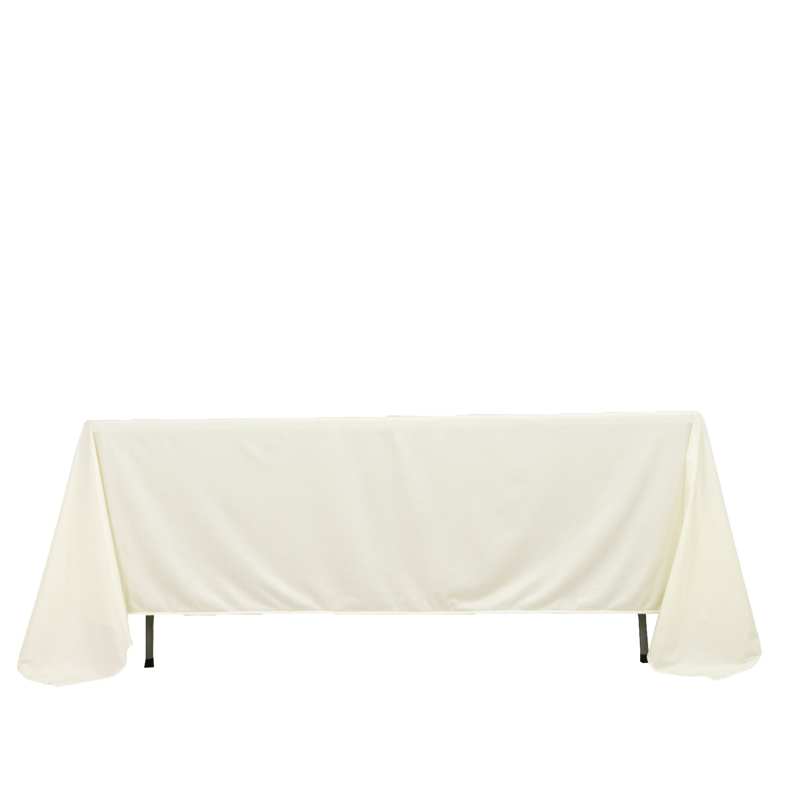 Scuba Rectangular 72"x120" Tablecloth Ivory - Wrinkle Free & Stain Resistant Table Cover - Bell Racket Store