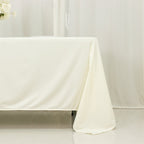 Scuba Rectangular 72"x120" Tablecloth Ivory - Wrinkle Free & Stain Resistant Table Cover - Bell Racket Store
