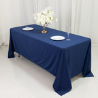 Scuba Rectangular 72"x120" Tablecloth Navy Blue - Wrinkle Free & Stain Resistant Table Cover - Bell Racket Store