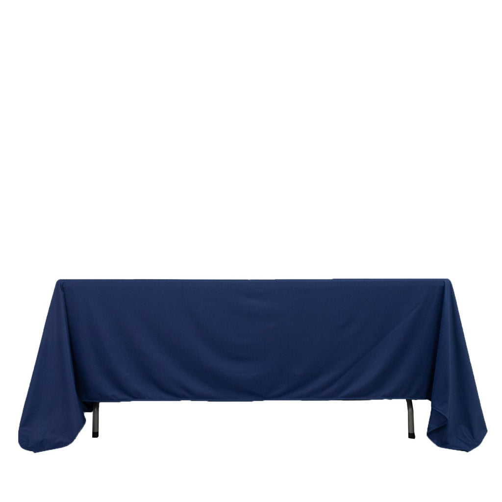 Scuba Rectangular 72"x120" Tablecloth Navy Blue - Wrinkle Free & Stain Resistant Table Cover - Bell Racket Store