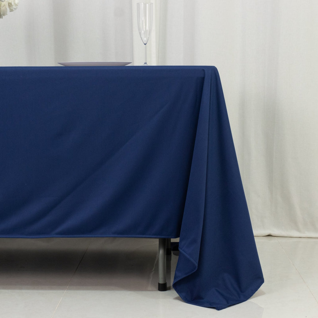 Scuba Rectangular 72"x120" Tablecloth Navy Blue - Wrinkle Free & Stain Resistant Table Cover - Bell Racket Store