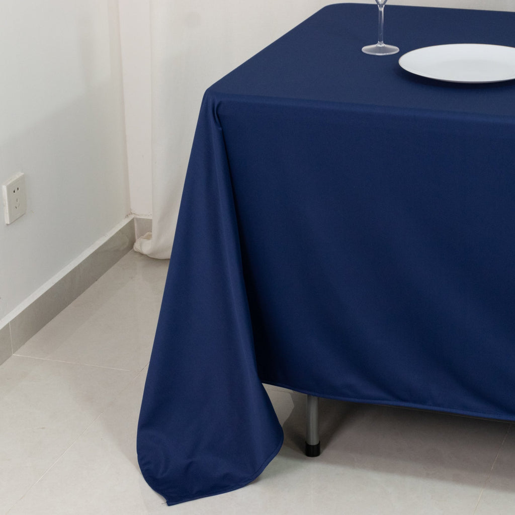 Scuba Rectangular 72"x120" Tablecloth Navy Blue - Wrinkle Free & Stain Resistant Table Cover - Bell Racket Store