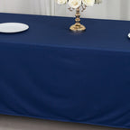 Scuba Rectangular 72"x120" Tablecloth Navy Blue - Wrinkle Free & Stain Resistant Table Cover - Bell Racket Store