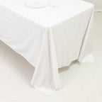 Scuba Rectangular 72"x120" Tablecloth White - Wrinkle Free & Stain Resistant Table Cover - Bell Racket Store