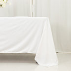Scuba Rectangular 72"x120" Tablecloth White - Wrinkle Free & Stain Resistant Table Cover - Bell Racket Store