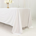 Scuba Rectangular 72"x120" Tablecloth White - Wrinkle Free & Stain Resistant Table Cover - Bell Racket Store