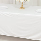 Scuba Rectangular 72"x120" Tablecloth White - Wrinkle Free & Stain Resistant Table Cover - Bell Racket Store