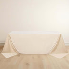 Scuba Rectangular 90"x132" Tablecloth Beige - Wrinkle Free, Stain Resistant & Seamless Table Cover - Bell Racket Store