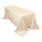 Scuba Rectangular 90"x132" Tablecloth Beige - Wrinkle Free, Stain Resistant & Seamless Table Cover - Bell Racket Store