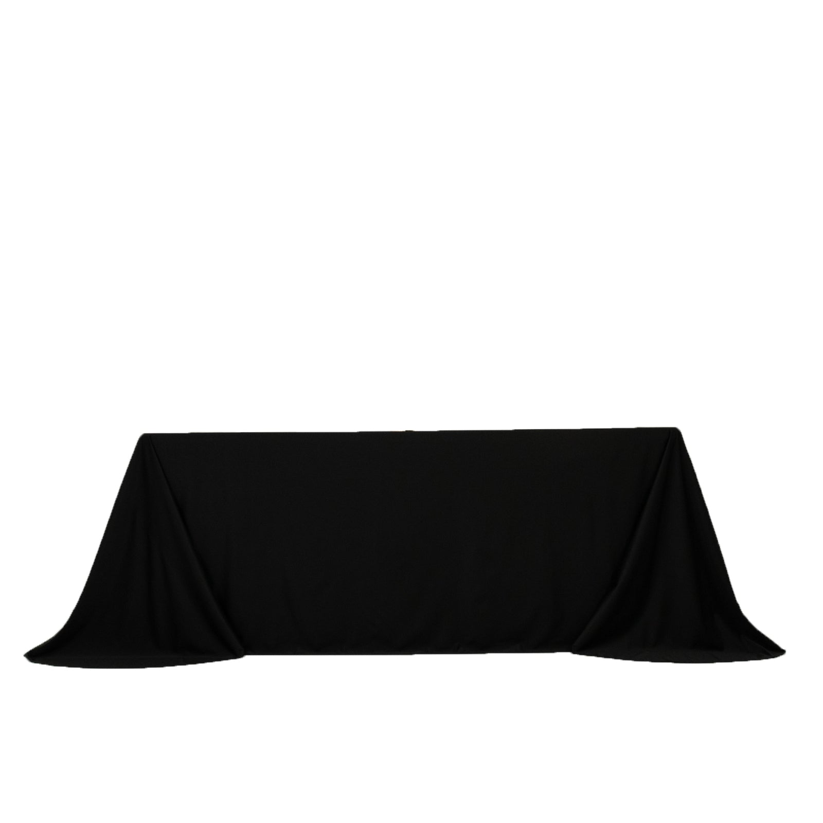 Scuba Rectangular 90"x132" Tablecloth Black with Rounded Corners â€“ Seamless, Wrinkle Free & Stain Resistant Table Cover - Bell Racket Store