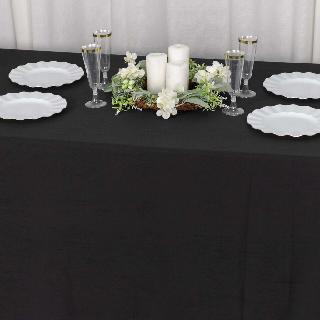 Scuba Rectangular 90"x132" Tablecloth Black - Wrinkle Free, Stain Resistant & Seamless Table Cover for Weddings and Parties - Bell Racket Store