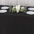 Scuba Rectangular 90"x132" Tablecloth Black - Wrinkle Free, Stain Resistant & Seamless Table Cover for Weddings and Parties - Bell Racket Store