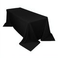 Scuba Rectangular 90"x132" Tablecloth Black - Wrinkle Free, Stain Resistant & Seamless Table Cover for Weddings and Parties - Bell Racket Store