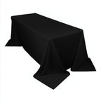 Scuba Rectangular 90"x132" Tablecloth Black - Wrinkle Free, Stain Resistant & Seamless Table Cover for Weddings and Parties - Bell Racket Store