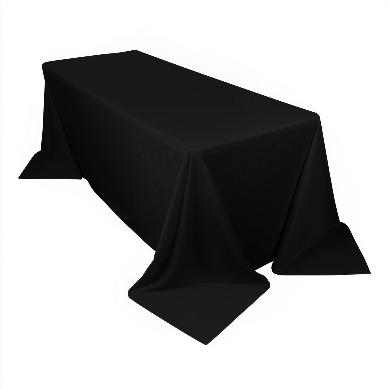 Scuba Rectangular 90"x132" Tablecloth Black - Wrinkle Free, Stain Resistant & Seamless Table Cover for Weddings and Parties - Bell Racket Store