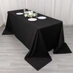 Scuba Rectangular 90"x132" Tablecloth Black - Wrinkle Free, Stain Resistant & Seamless Table Cover for Weddings and Parties - Bell Racket Store