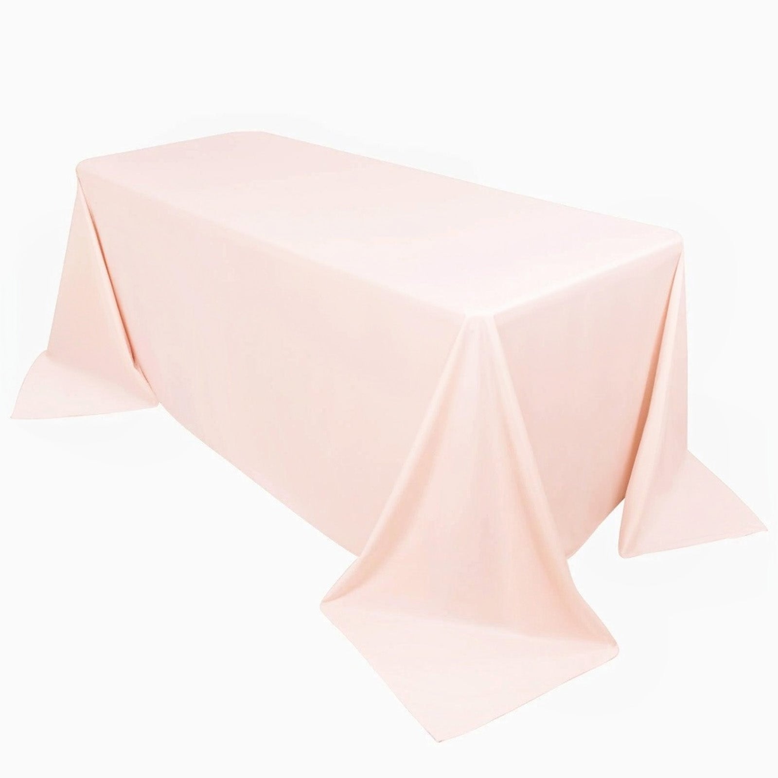 Scuba Rectangular 90"x132" Tablecloth Blush - Wrinkle Free, Stain Resistant & Seamless Table Cover - Bell Racket Store