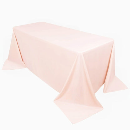 Scuba Rectangular 90"x132" Tablecloth Blush - Wrinkle Free, Stain Resistant & Seamless Table Cover - Bell Racket Store