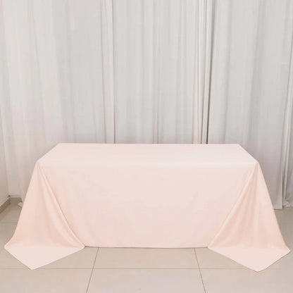 Scuba Rectangular 90"x132" Tablecloth Blush - Wrinkle Free, Stain Resistant & Seamless Table Cover - Bell Racket Store