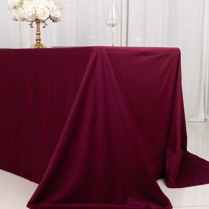 Scuba Rectangular 90"x132" Tablecloth Burgundy - Wrinkle Free, Stain Resistant & Seamless Table Cover - Bell Racket Store