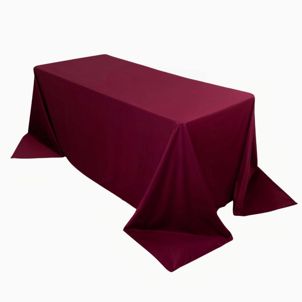Scuba Rectangular 90"x132" Tablecloth Burgundy - Wrinkle Free, Stain Resistant & Seamless Table Cover - Bell Racket Store
