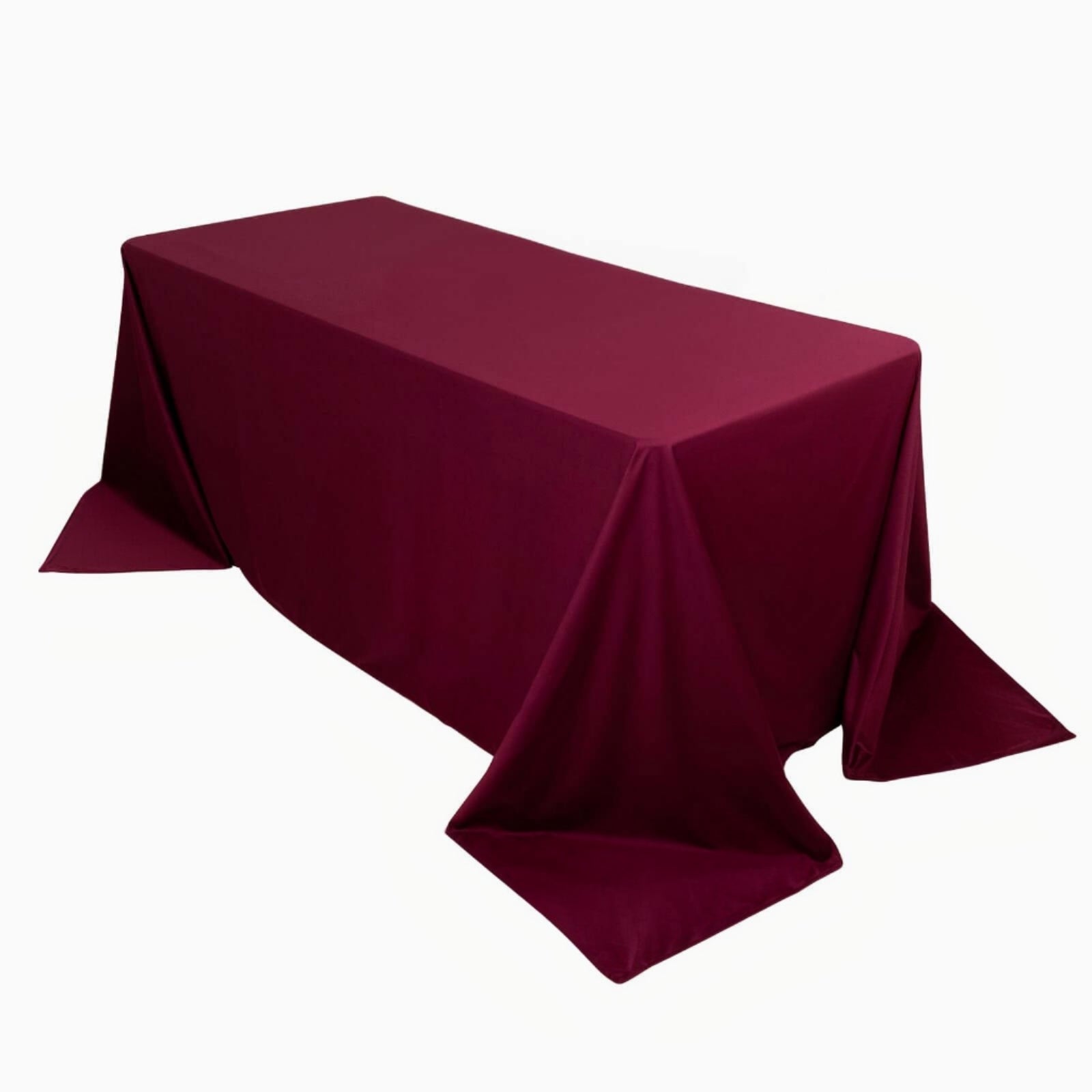 Scuba Rectangular 90"x132" Tablecloth Burgundy - Wrinkle Free, Stain Resistant & Seamless Table Cover - Bell Racket Store