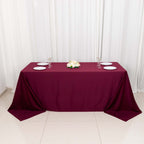 Scuba Rectangular 90"x132" Tablecloth Burgundy - Wrinkle Free, Stain Resistant & Seamless Table Cover - Bell Racket Store