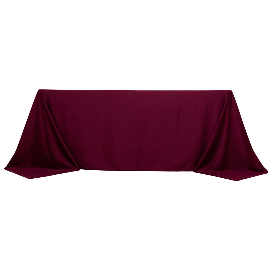 Scuba Rectangular 90"x132" Tablecloth Burgundy - Wrinkle Free, Stain Resistant & Seamless Table Cover - Bell Racket Store