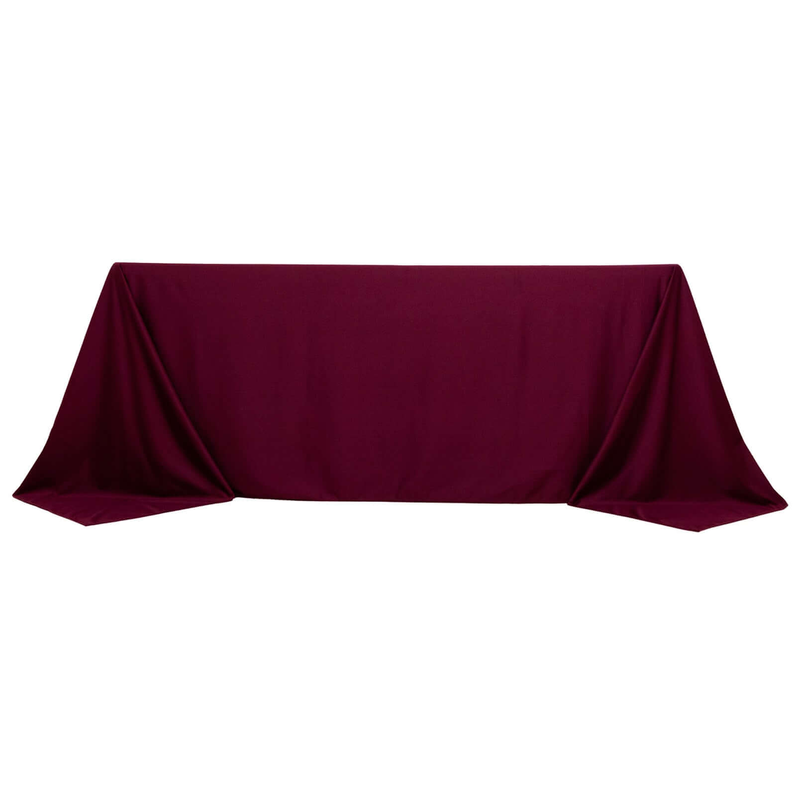Scuba Rectangular 90"x132" Tablecloth Burgundy - Wrinkle Free, Stain Resistant & Seamless Table Cover - Bell Racket Store