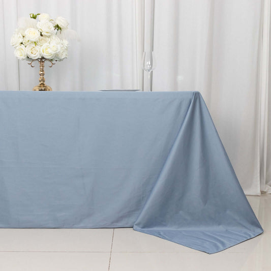 Scuba Rectangular 90"x132" Tablecloth Dusty Blue - Wrinkle Free, Stain Resistant & Seamless Table Cover - Bell Racket Store