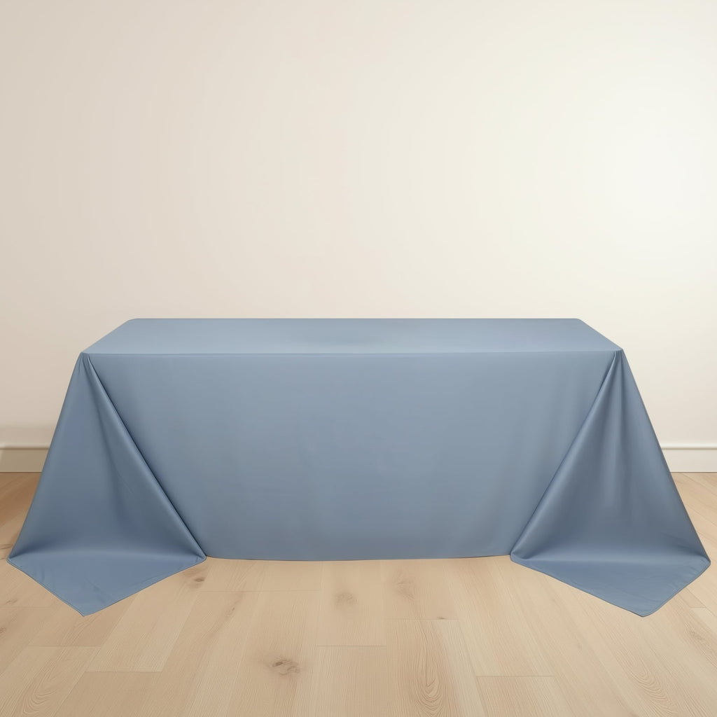 Scuba Rectangular 90"x132" Tablecloth Dusty Blue - Wrinkle Free, Stain Resistant & Seamless Table Cover - Bell Racket Store