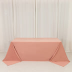 Scuba Rectangular 90"x132" Tablecloth Dusty Rose - Wrinkle Free, Stain Resistant & Seamless Table Cover - Bell Racket Store