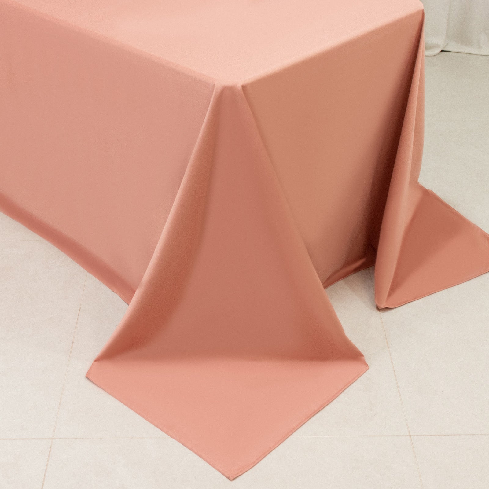 Scuba Rectangular 90"x132" Tablecloth Dusty Rose - Wrinkle Free, Stain Resistant & Seamless Table Cover - Bell Racket Store